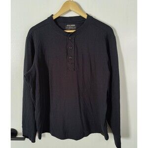 Filson Frontier Henley Mens XL Dark Navy Long Sleeve Heavyweight Cotton $125